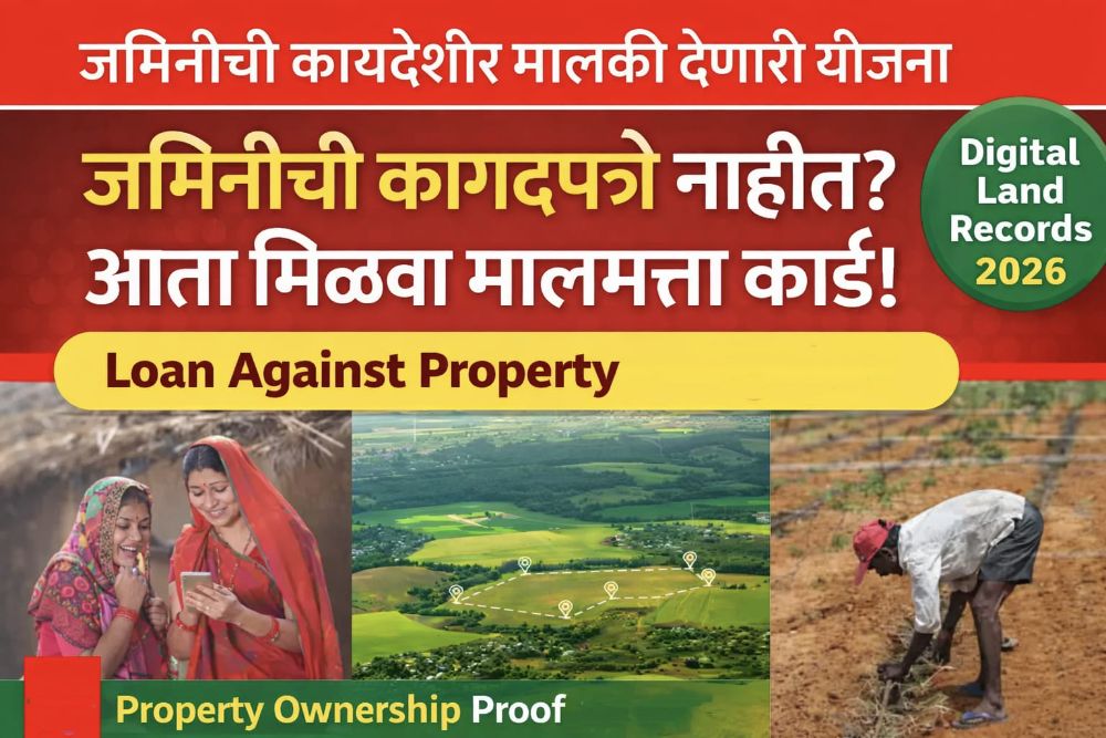 गावात वडिलोपार्जित जमीन पण कागदपत्रे नाहीत? आता मिळवा Property Ownership Proof आणि Loan Against Property सुविधा