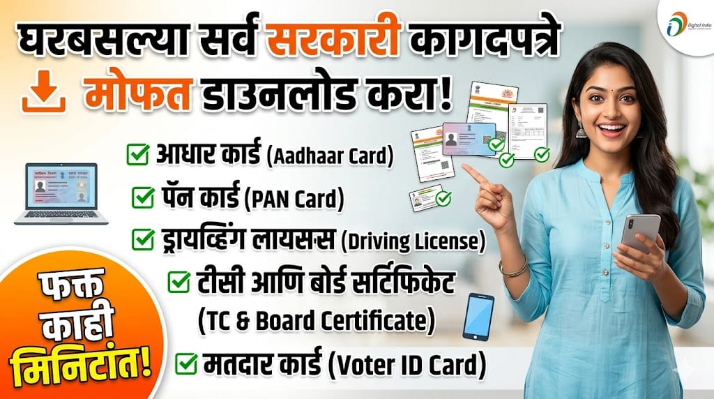 घरबसल्या आधार, पॅन, ड्रायव्हिंग लायसन्स, बोर्ड सर्टिफिकेट, मतदार कार्डसह सर्व सरकारी कागदपत्रे मोफत डाउनलोड करा – Certified Document Online Download