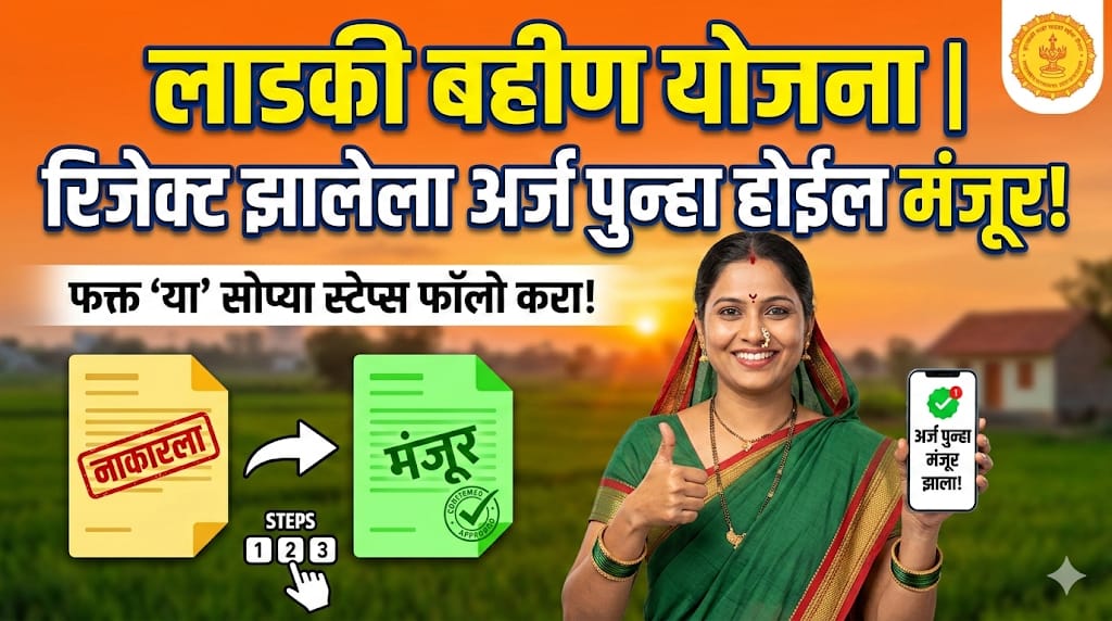 लाडकी बहीण योजनेचा रिजेक्ट झाला? या सोप्या पद्धतीने करा पुन्हा मंजूर : Ladki Bahin Yojana application rejected solution