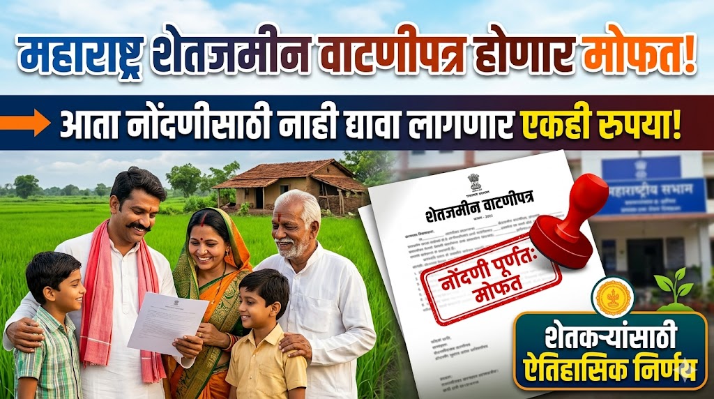 शेतजमीन वाटणीपत्र पूर्णपणे मोफत होणार – आता कर्ज मिळवणेही सोपे - Land Registration Fees Waived