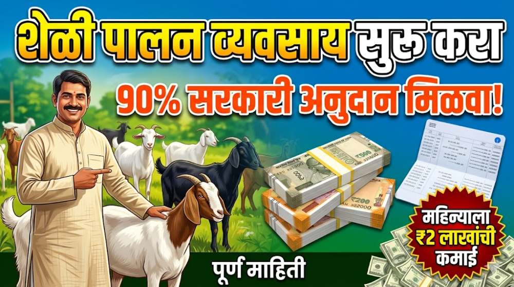 शेळी पालन व्यवसाय सुरु करण्यासाठी सरकारकडून मिळणार 90 टक्के अनुदान, महिन्याला दोन लाखांची कमाई