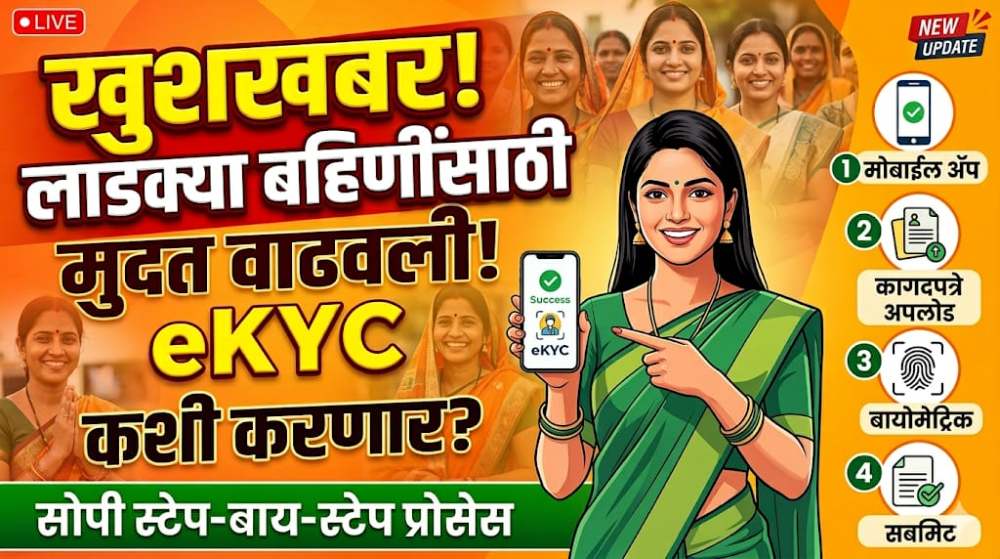 Ladki Bahin Yojana: लाडक्या बहिणींसाठी खुशखबर! eKYC ची मुदत वाढवली, घरबसल्या ई-केवायसी करण्याची स्टेप-बाय-स्टेप प्रोसेस
