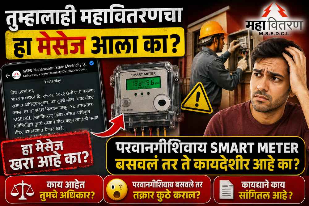 "स्मार्ट मीटर महावितरण मेसेज"