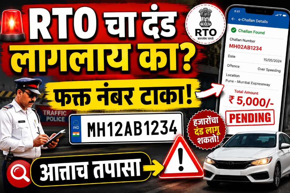 तुमच्या वाहनावर RTO ने ट्रॅफिक दंड ठोठावला आहे का? फक्त नंबर टाका आणि लगेच जाणून घ्या