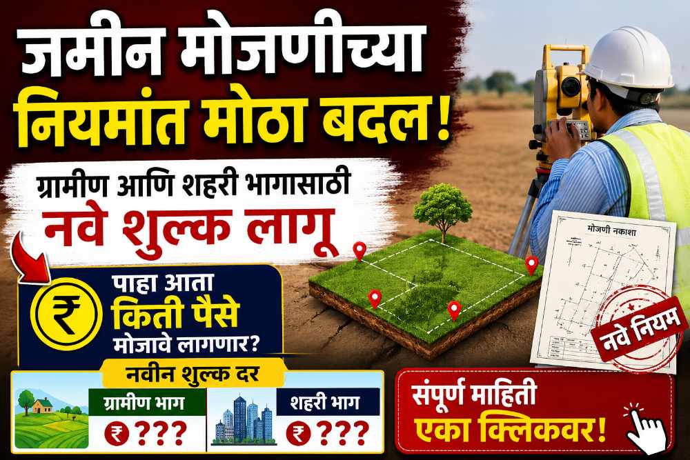 जमीन मोजणीच्या नियमांत बदल : ग्रामीण आणि शहरी भागासाठी नवीन शुल्क लागू; आता किती पैसे लागणार? जाणून घ्या