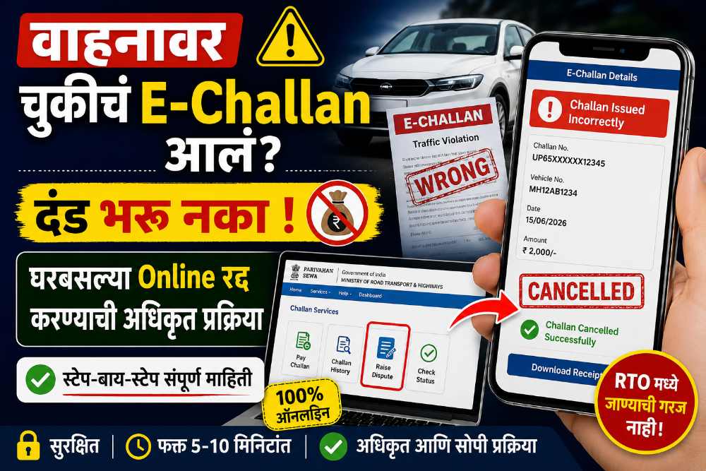 वाहनावर चुकीचं E-Challan आलं? दंड भरू नका ! घरबसल्या Online रद्द करण्याची अधिकृत प्रक्रिया जाणून घ्या