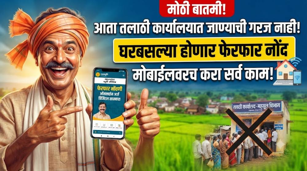 E Hakk Portal: फेरफार नोंदीचा अर्ज आता घरबसल्या करता येणार; Online Mutation Application ची संपूर्ण माहिती